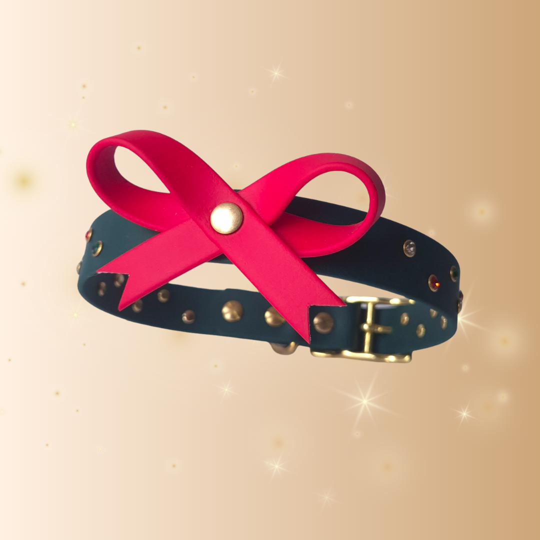 Noël | Collier strass et nœud